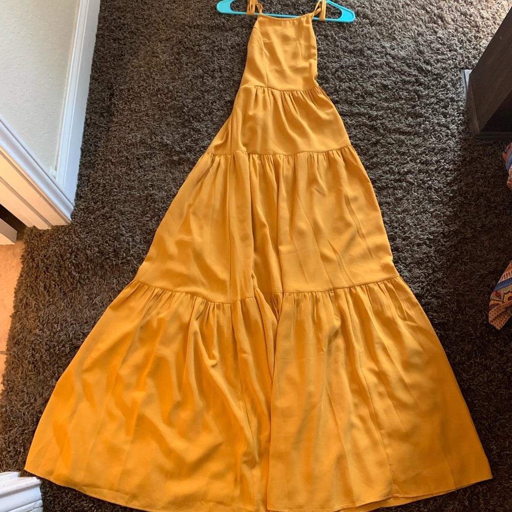 Mustard maxi summer dress